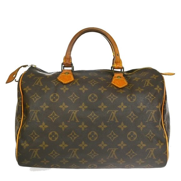 Authentic LOUIS VUITTON Speedy 30 Travel Hand Bag Monogram Leather Brown - Picture 3 of 16